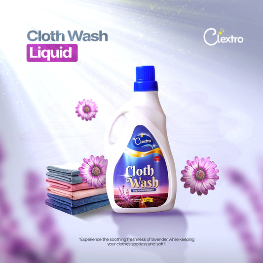 Clextro Cloth Wash Liquid Detergent - Lavender Scent  – 1 Litre